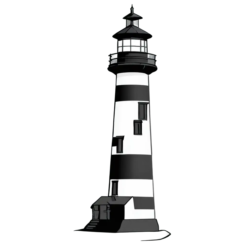 Phare-Trait-Noir-Pictogramme-PNG-Minimalist-Icon-for-Versatile-Design-Use