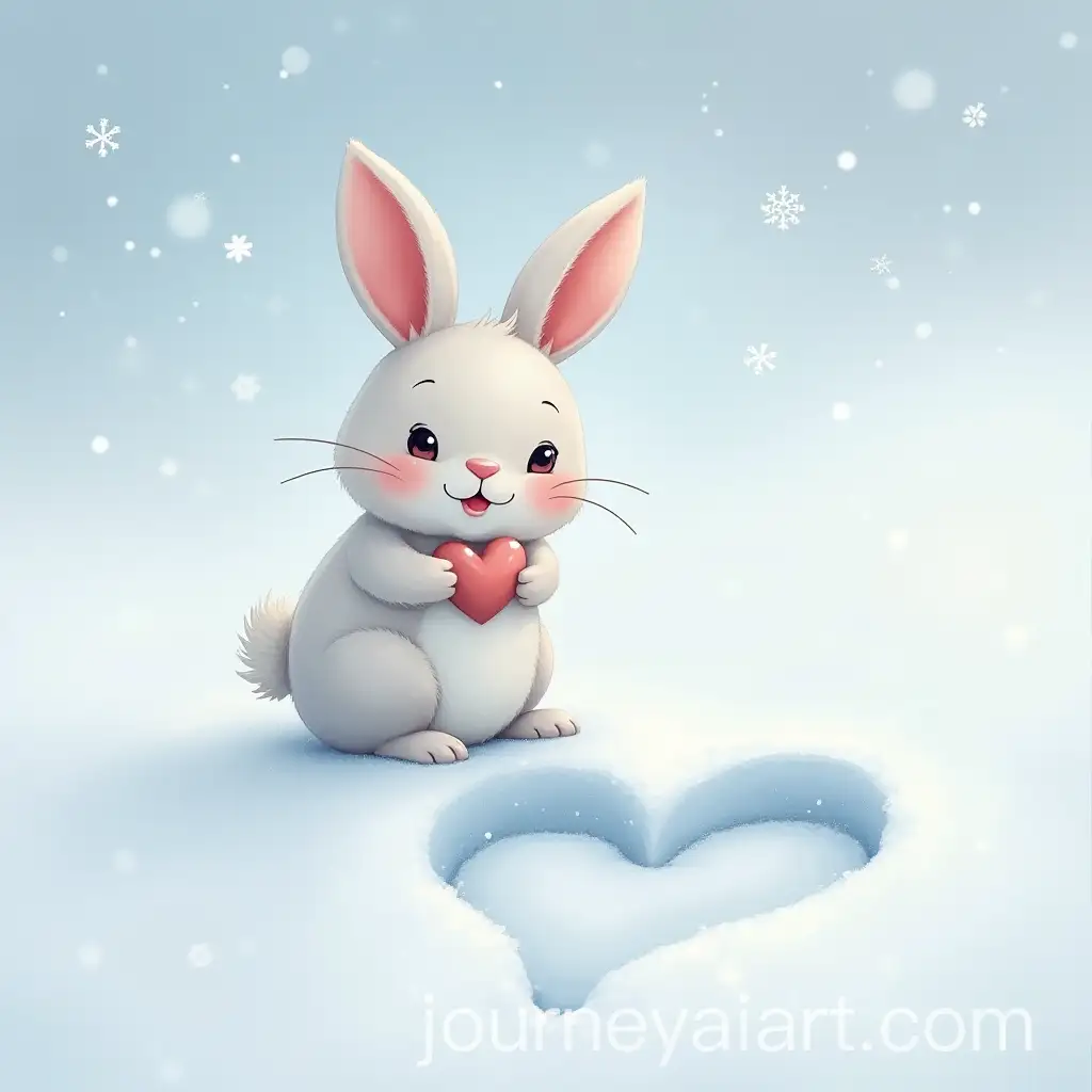 Adorable-Rabbit-Leaving-HeartShaped-Trace-in-Snow