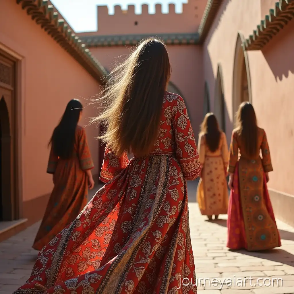 Moroccan-Fashion-ShowFashion-Show-Moroccan-Castle-Featuring-Traditional-Jalaba-in-Architectural-Castle