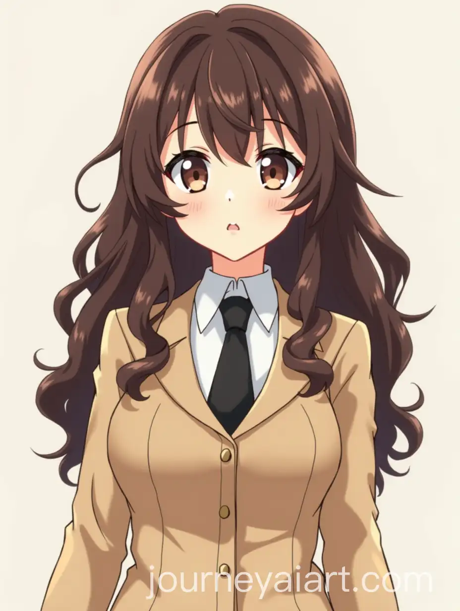 Anime-Girl-with-Long-Curly-Hair-in-Beige-Uniform-Attack-on-Titan-Style
