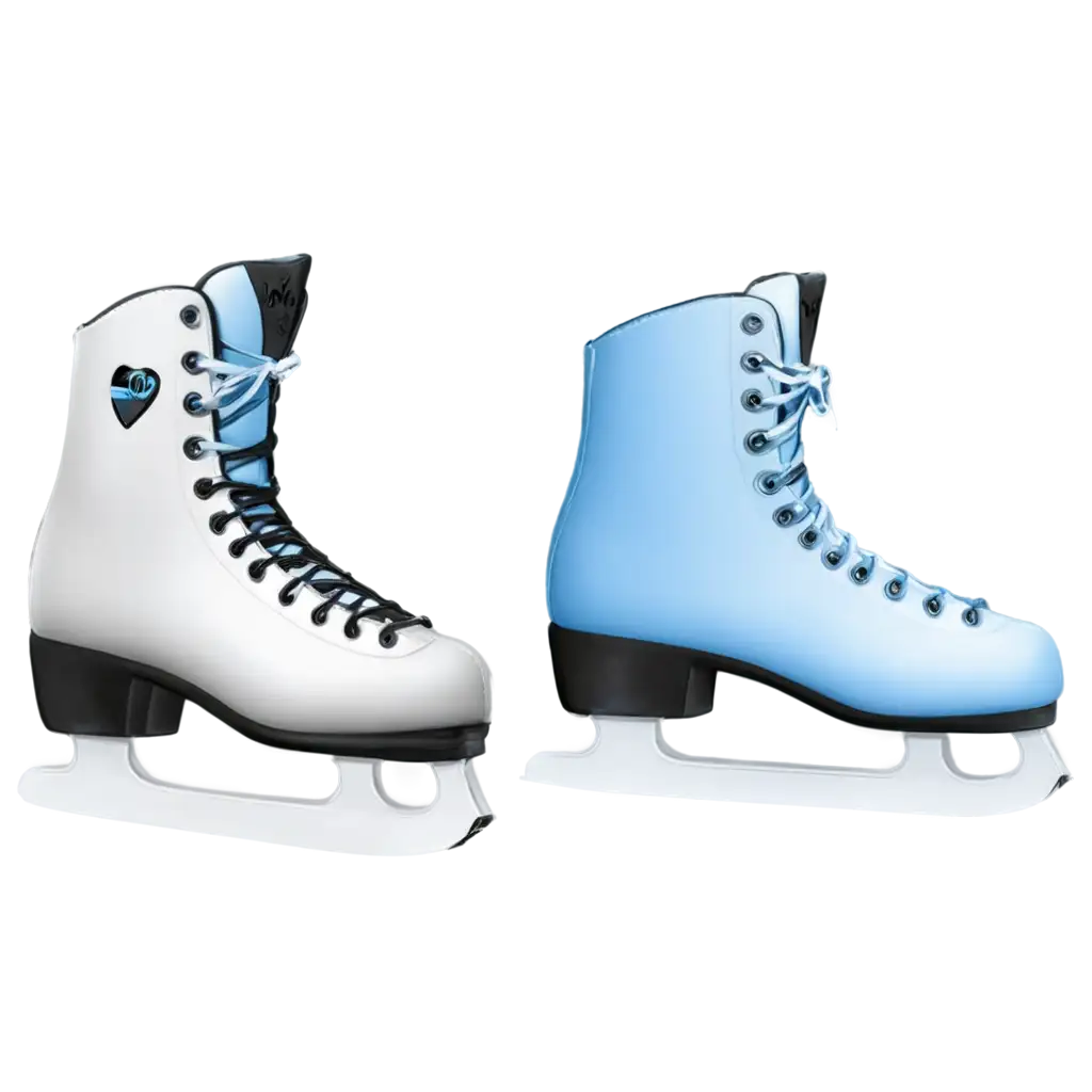 White-or-Blue-Ice-Skating-Skates-PNG-Emoji-on-Transparent-Background-for-Digital-Use