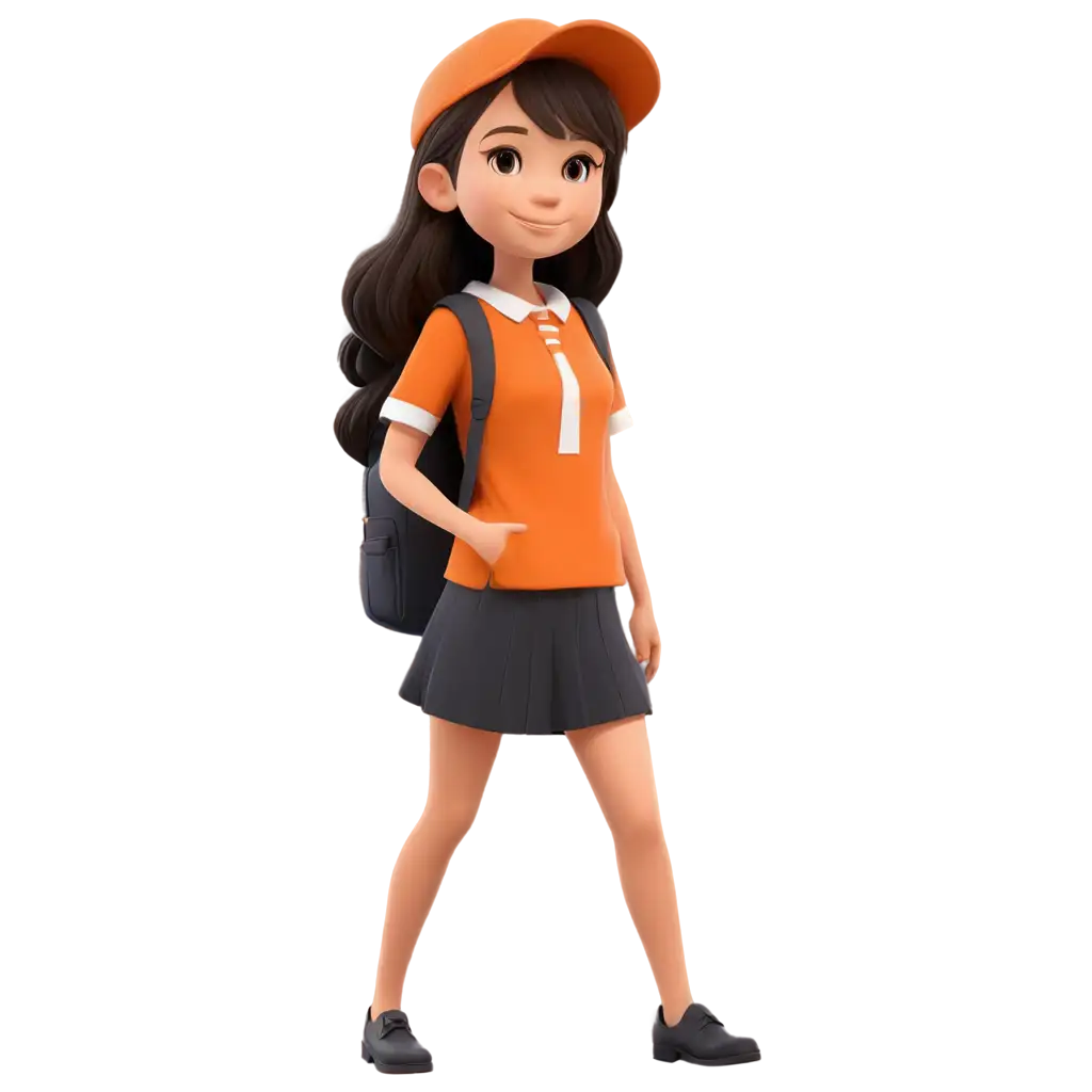 Cartoon-Girl-in-Orange-Student-Uniform-PNG-Image-Cheerful-Character-Illustration