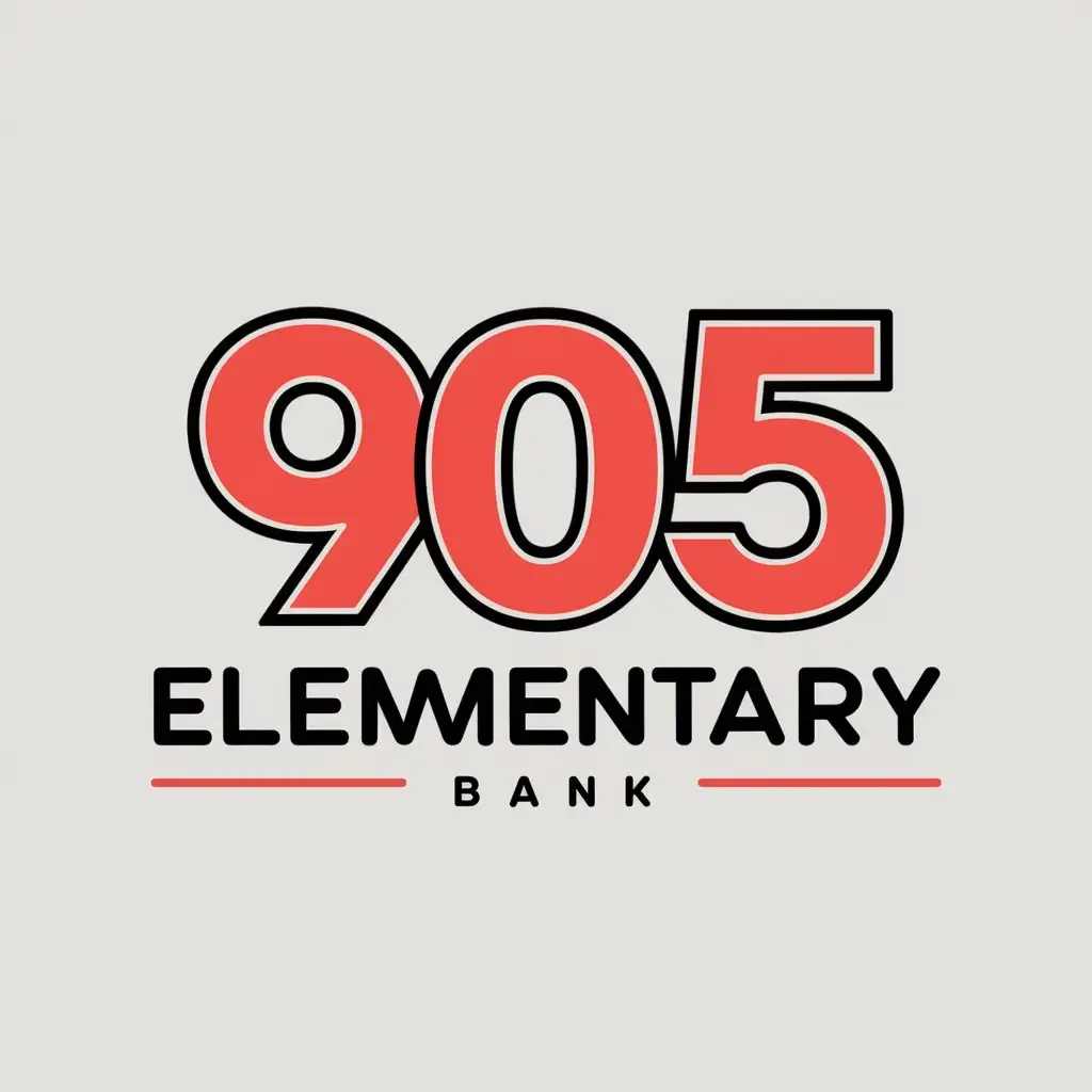 a vector logo design,with the text "905 Elementary Bank", main symbol:905,Moderate,be used in game industry,clear background