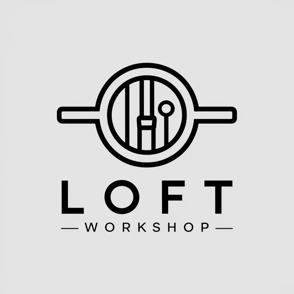 a vector logo design,with the text "Loft workshop", main symbol:Instrument,Minimalistic,be used in Construction industry,clear background