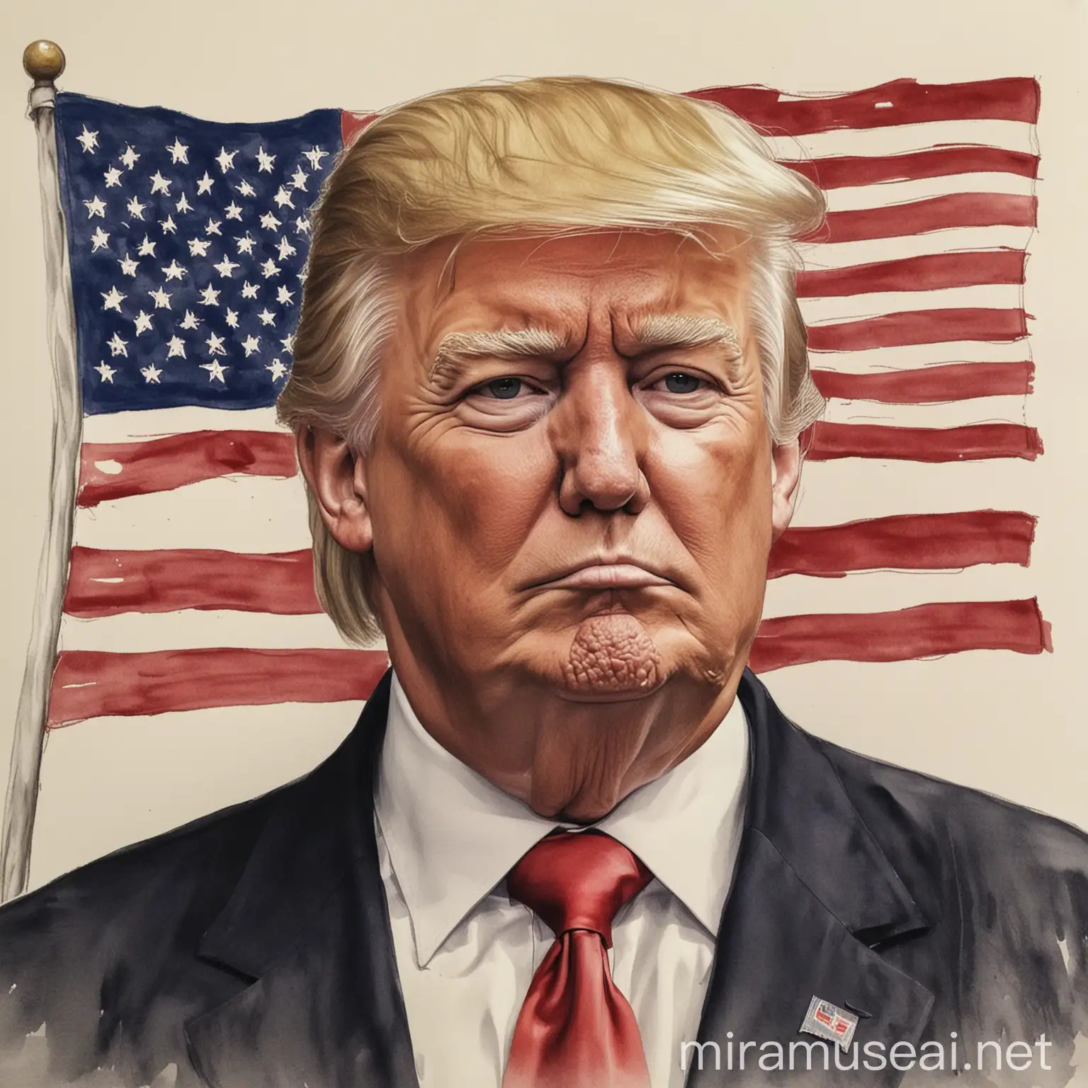 Donald Trump with American Flag