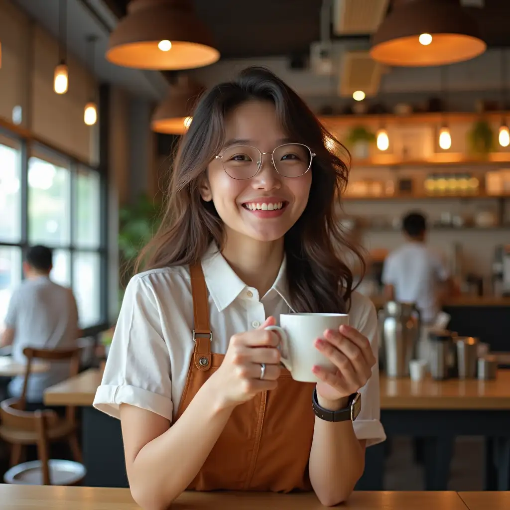 Positive-Hong-Kong-Coffee-Shop-Promoter-Showcasing-Sky-Coffee-Shop-Features