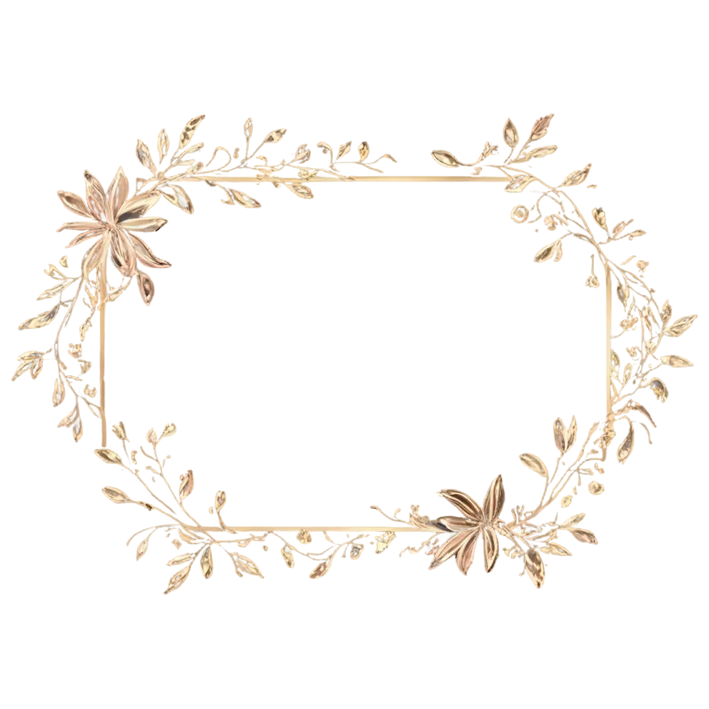 Golden-Floral-Frame-PNG-Elegant-Design-Element-for-Digital-Creations