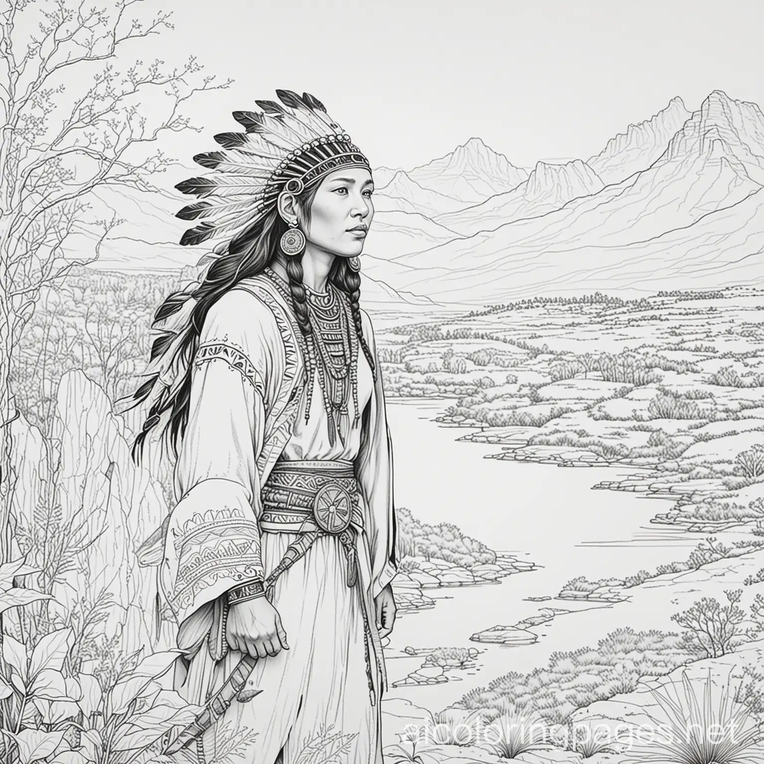 Native-American-Indian-Migration-Coloring-Page