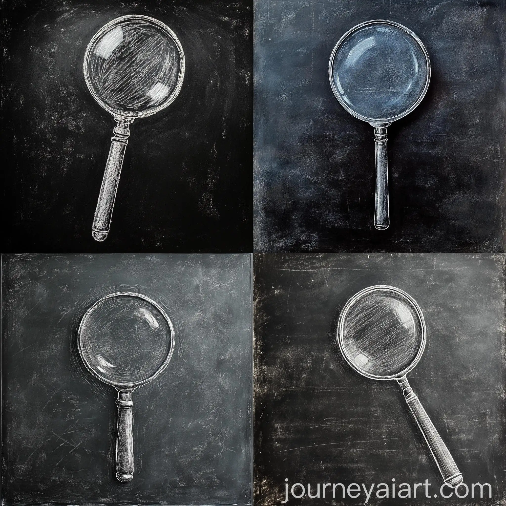 Magnifying-Glass-with-Chalk-Effect-Logo-Design