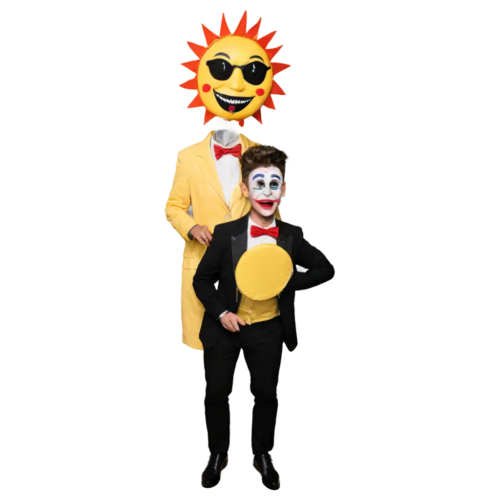 a ventriloquist with a sun dummy