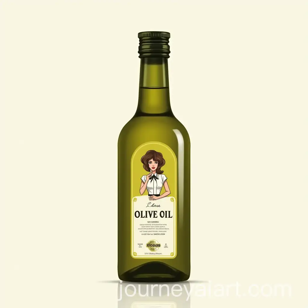 Elegant-Olive-Oil-Bottle-Label-Design-with-Stylish-Woman-Illustration