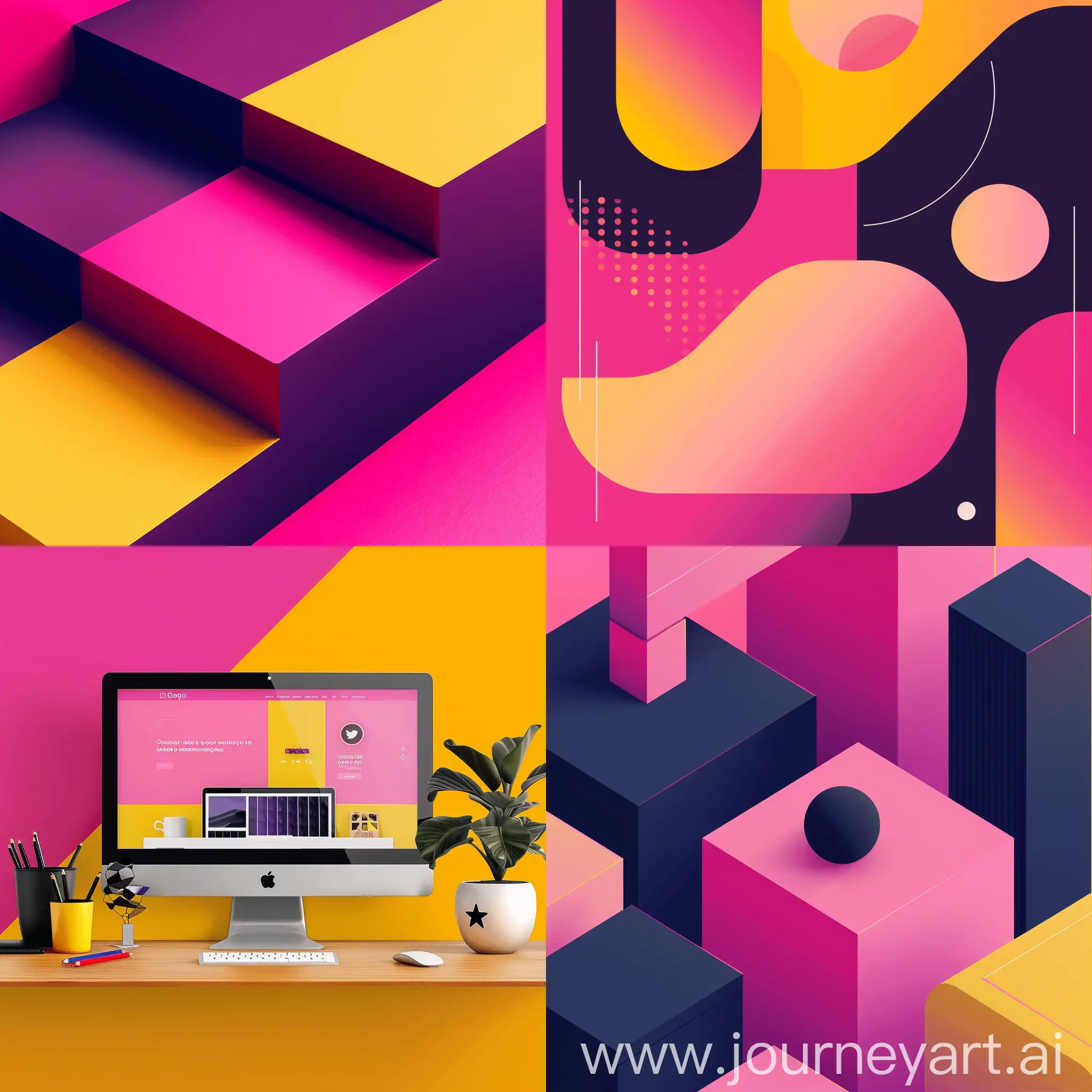 Digital-Agency-Landing-Page-Call-to-Action-Block-in-Pink-Dark-Purple-and-Yellow