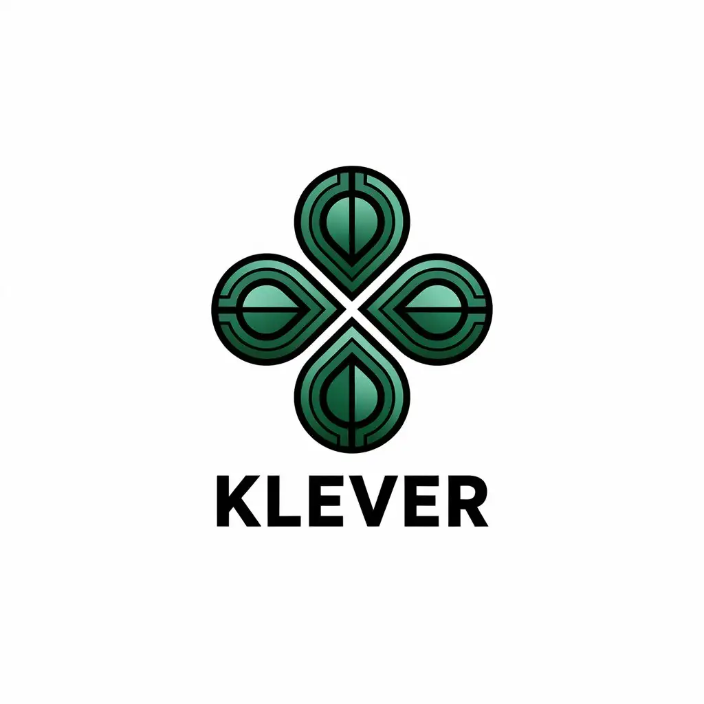 LOGO-Design-for-Klever-Four-Leaf-Clover-Symbol-in-Skandy-Style-for-Entertainment-Industry