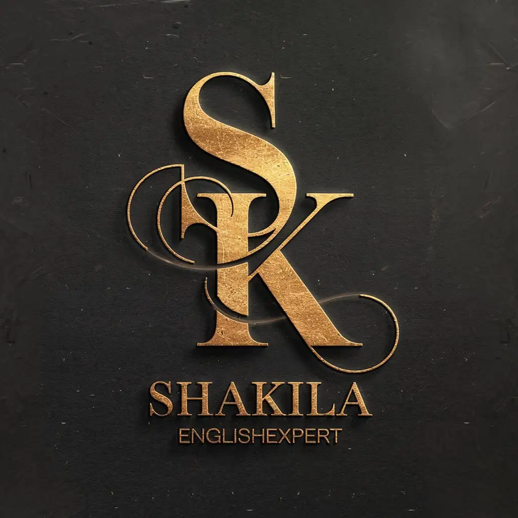 Luxury-and-Stylish-Logo-Design-for-Shakila-Khademi-with-Metallic-Gold-Initials