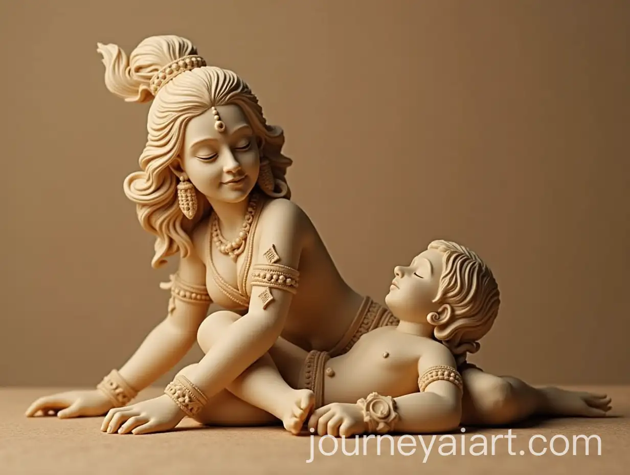 Divine-Goddess-Parvati-Sculpting-a-Boy-from-Sandalwood-Paste