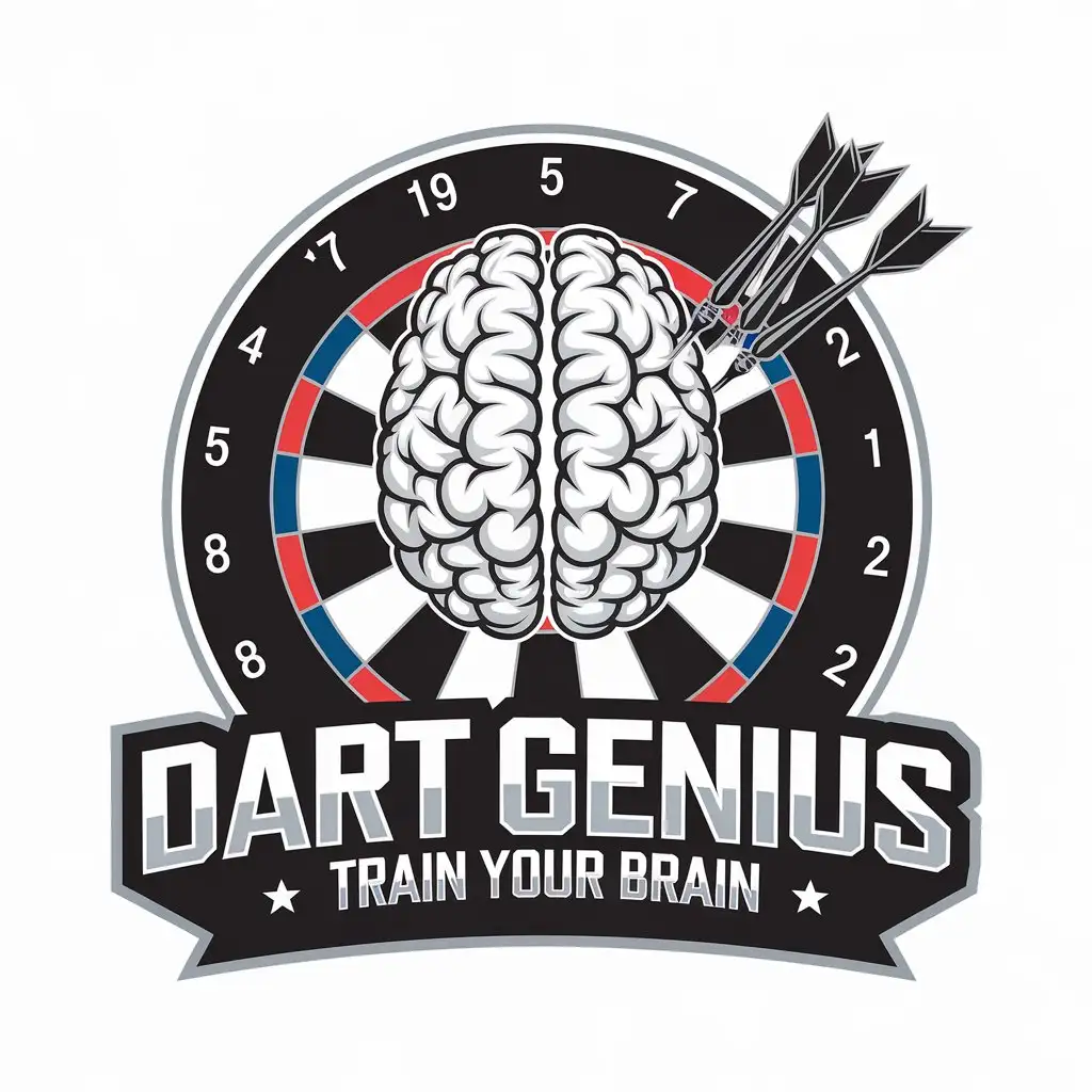 LOGO Design for Dart Genius Brain and Dartboard Theme with Clarity and Impact