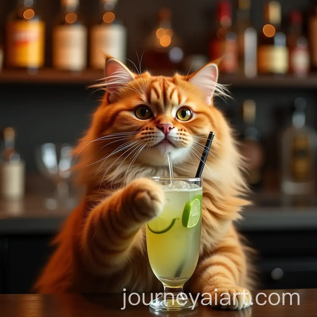 Fluffy-Red-Cat-Enjoying-a-Lime-Caipirinha-at-a-Modern-Bar