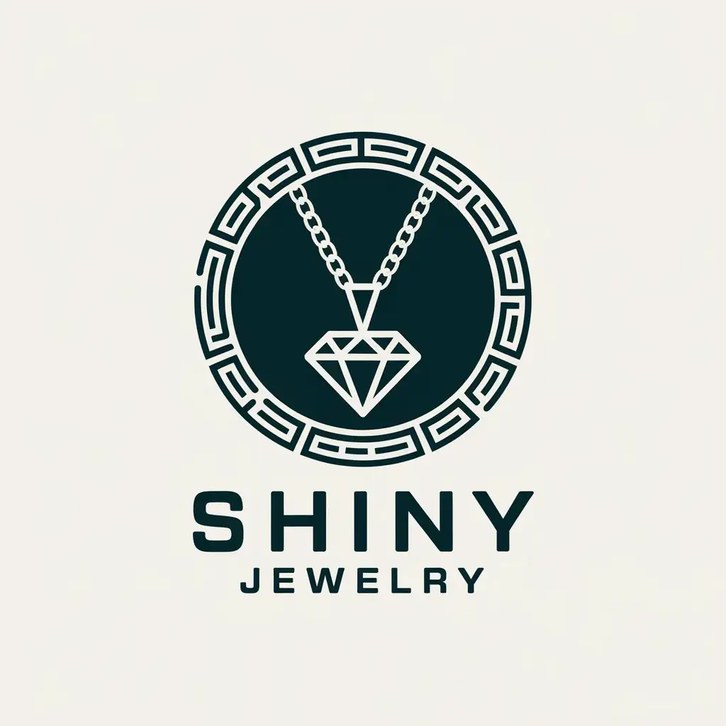 a vector logo design,with the text "Shiny jewelry", main symbol:Jewelry items,Moderate,be used in Decorations industry,clear background