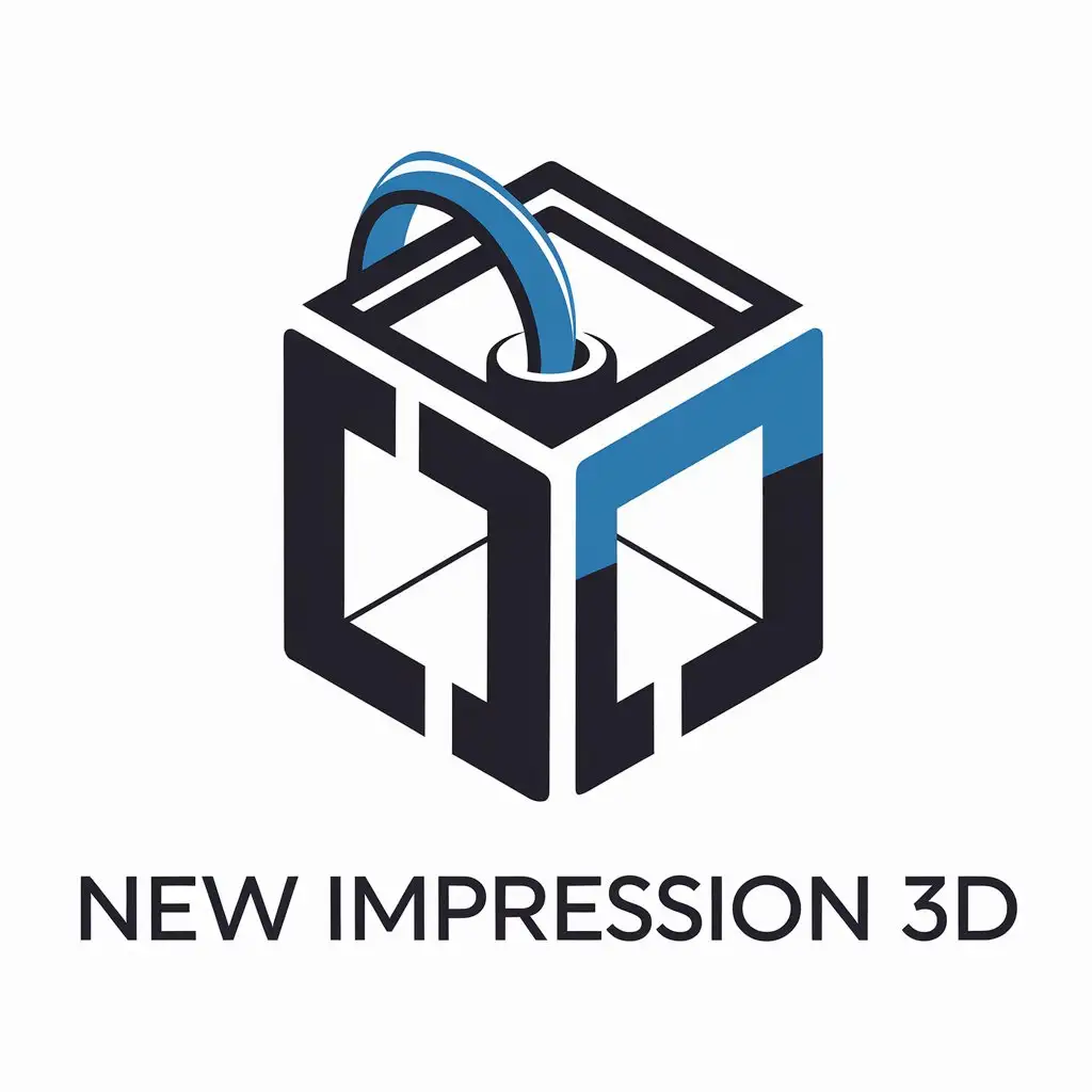 a vector logo design,with the text "I want a modern and simple logo for my 3D printing company, New Impression 3D is the name of the store", main symbol:3d printer,Moderate,be used in Retail industry,clear background