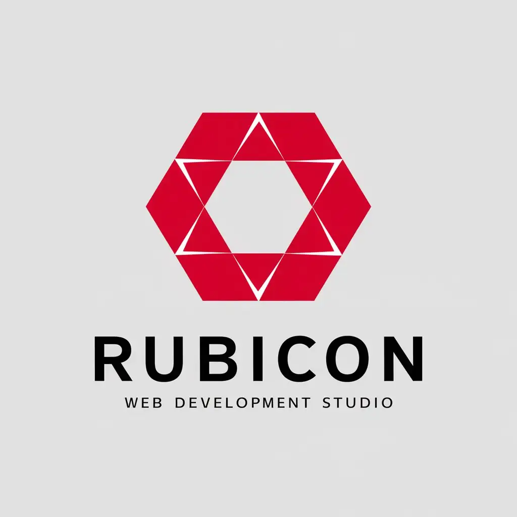 a vector logo design,with the text "Rubicon", main symbol:Ruby, Web Development Studio, rubic-on,Minimalistic,be used in Technology industry,clear background