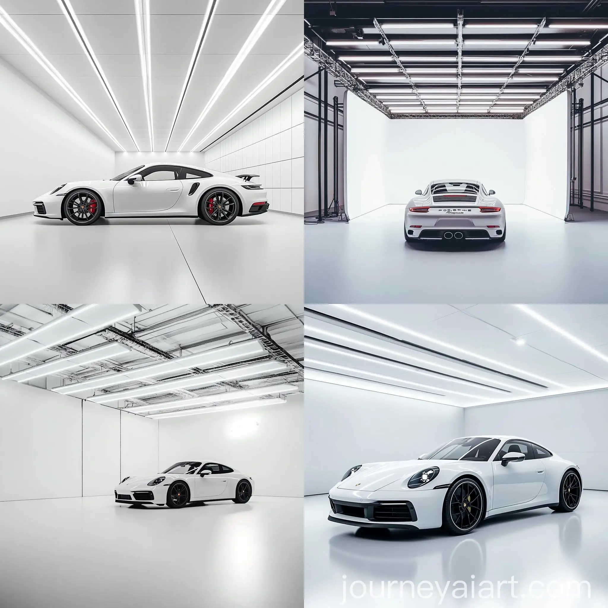 Porsche-in-a-White-Studio-with-Complete-Lighting