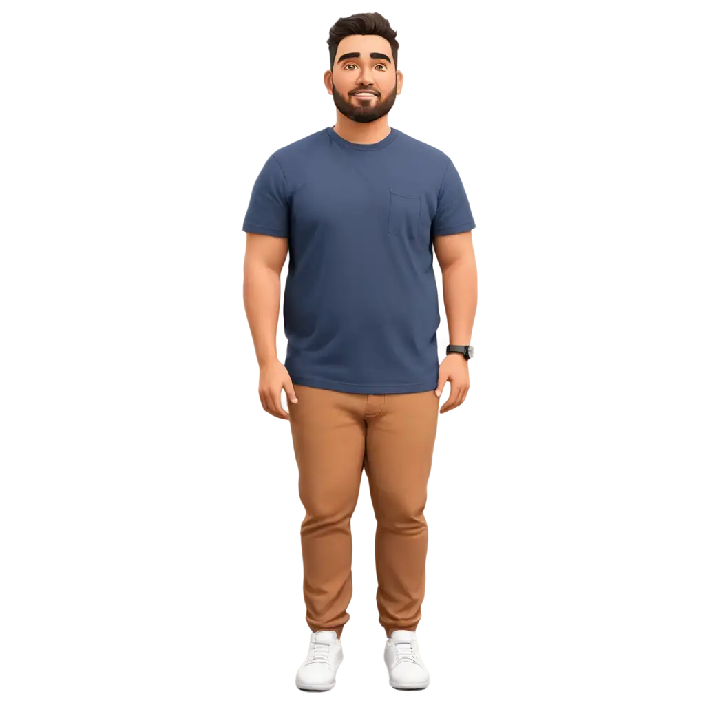 a vector design, chubby guy wearing  casual attire