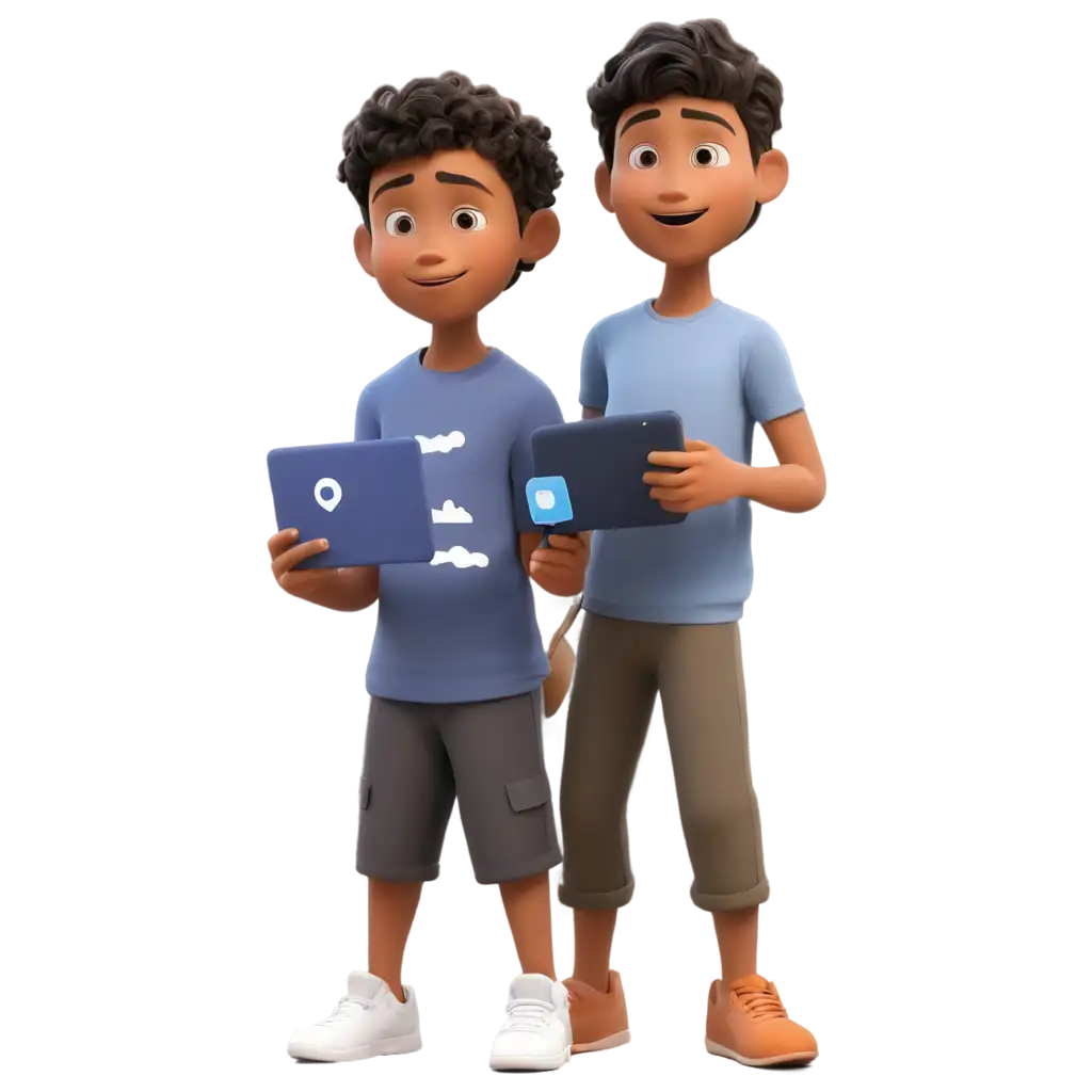 Animated-Boy-with-Social-Media-HighQuality-PNG-Image-for-Digital-Use