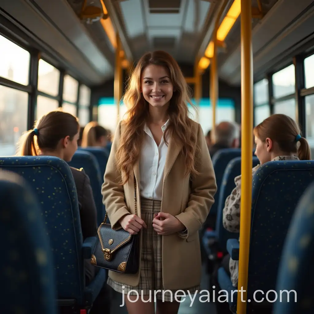 Luxury-School-Girl-Stepping-Off-the-BusAI-Image-Prompt-Expansion-in-Style