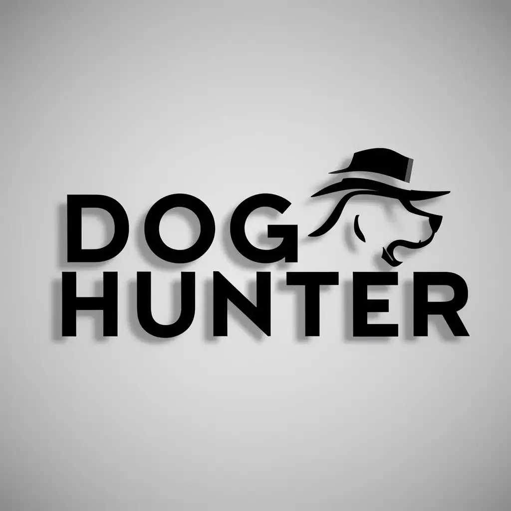 a logo design,with the text "dog hunter", main symbol:dog hunter,Moderate,clear background