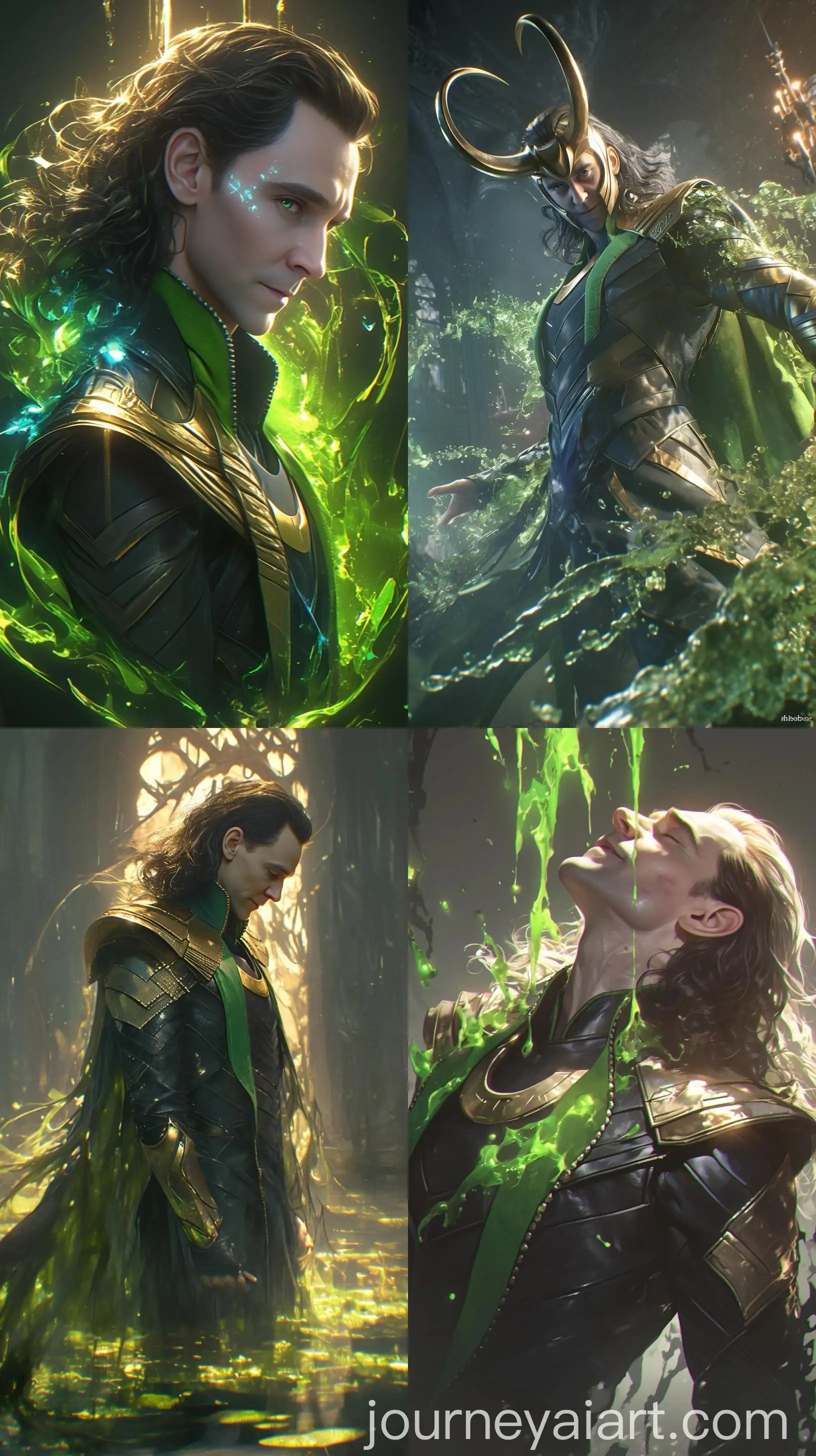 Loki-Rising-from-Reflective-Green-Water-with-Intricate-Details-and-Vivid-Colors