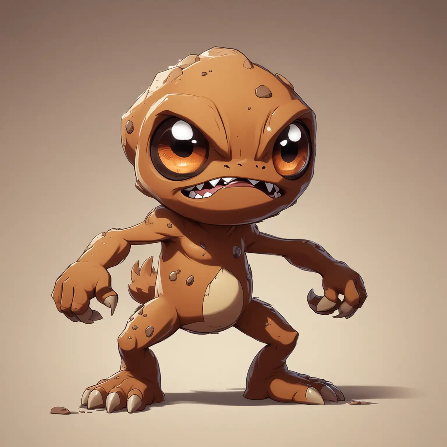 Cartoon Mighty Rock Character with Eyes and Legs in Pokmon Style