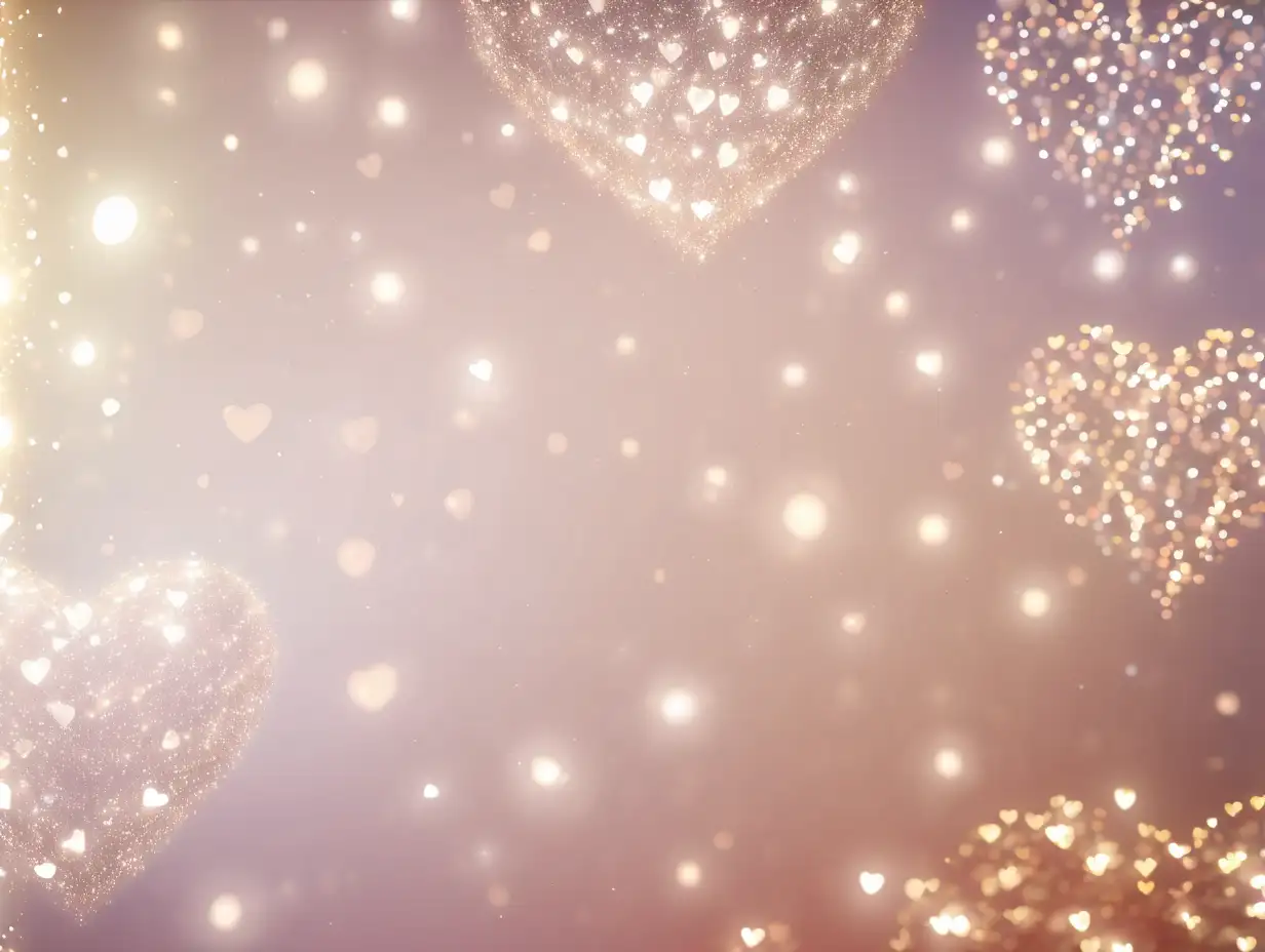 Sparkling Lights with HeartShaped Bokeh Digital Background