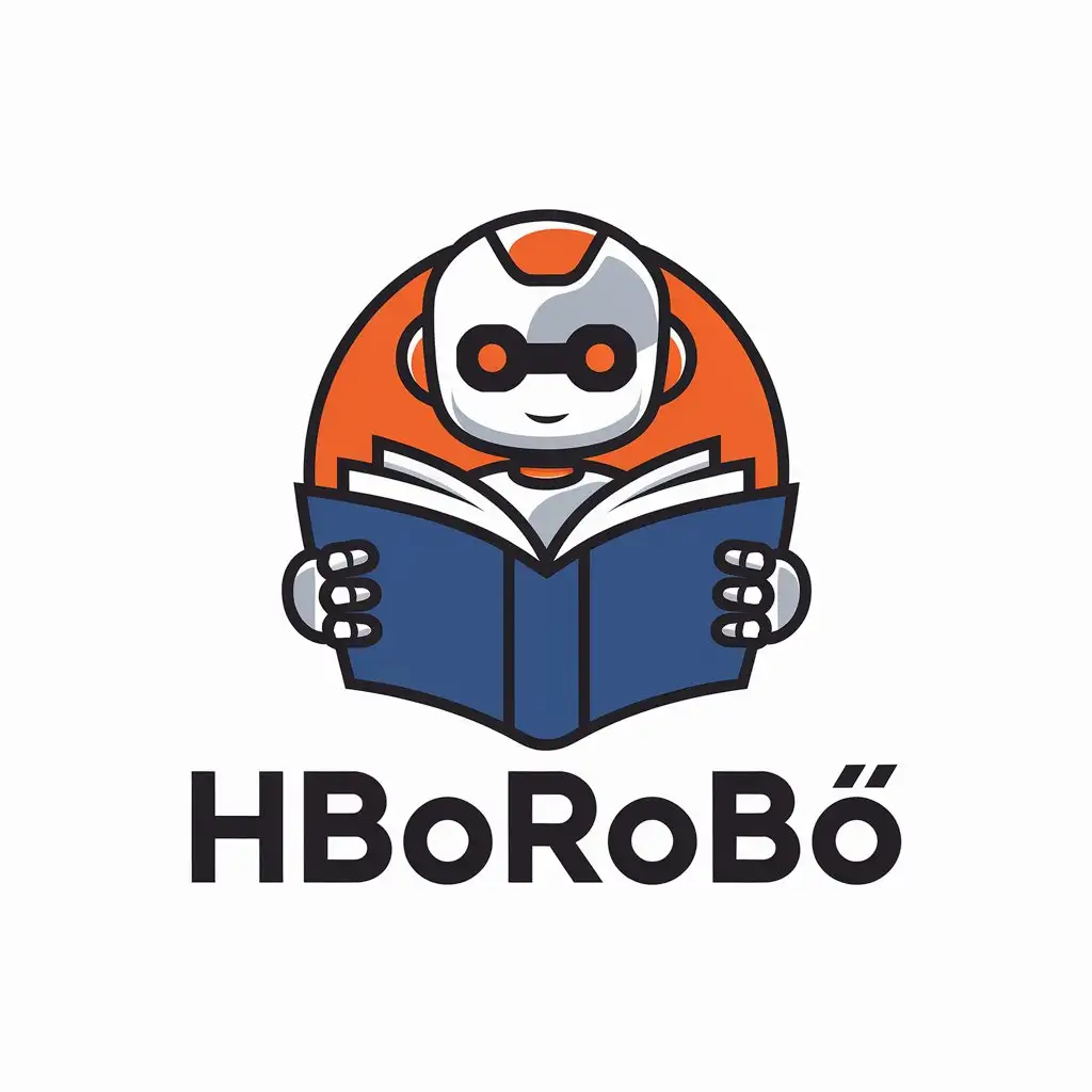 LOGO-Design-For-HboRob-Robot-Reading-a-Book-in-Technology-Industry