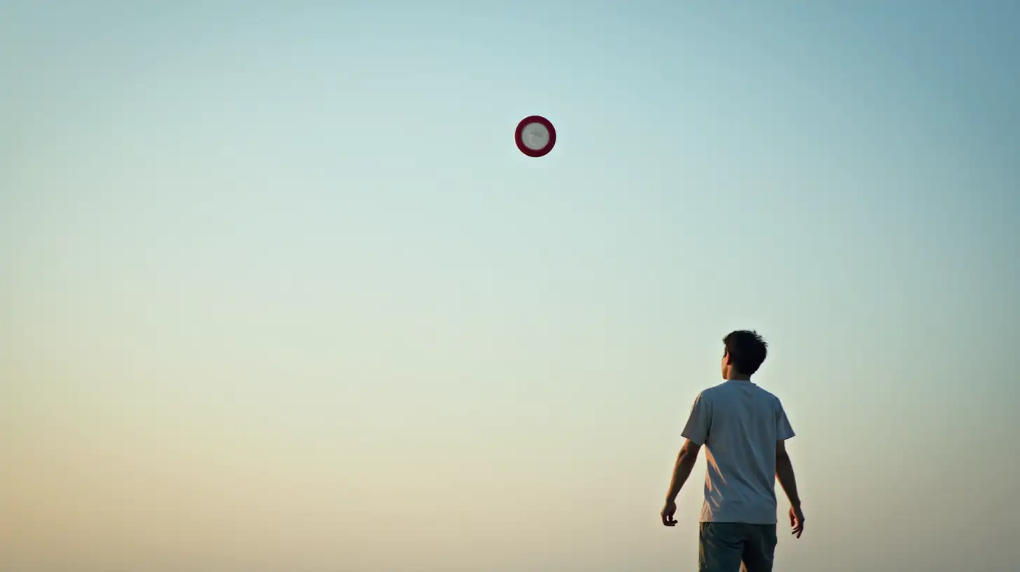 Frisbee Soaring in the Sky A Playful Return