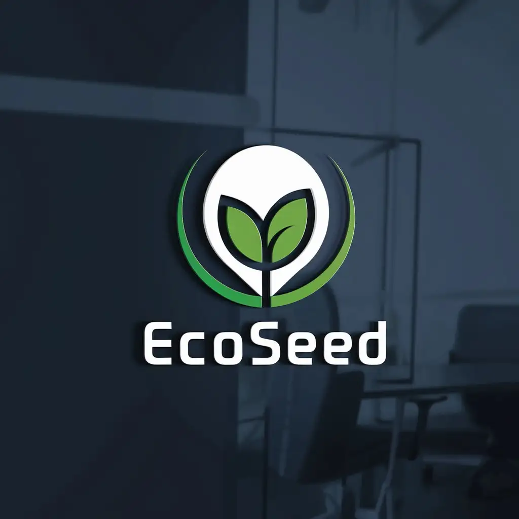 LOGO Design for EcoSeed Green White and Black with Modern Minimalist Aesthetic