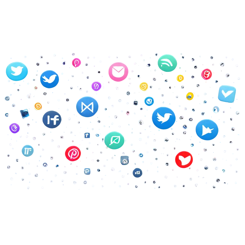 rain of social media icons