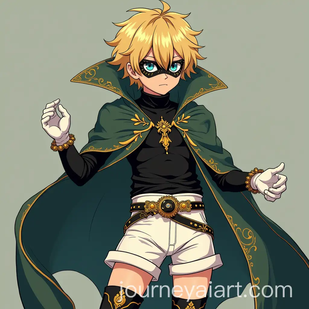 Boy-in-80s-Anime-Style-with-EmotionChanging-Porcelain-Mask-and-Golden-Accents