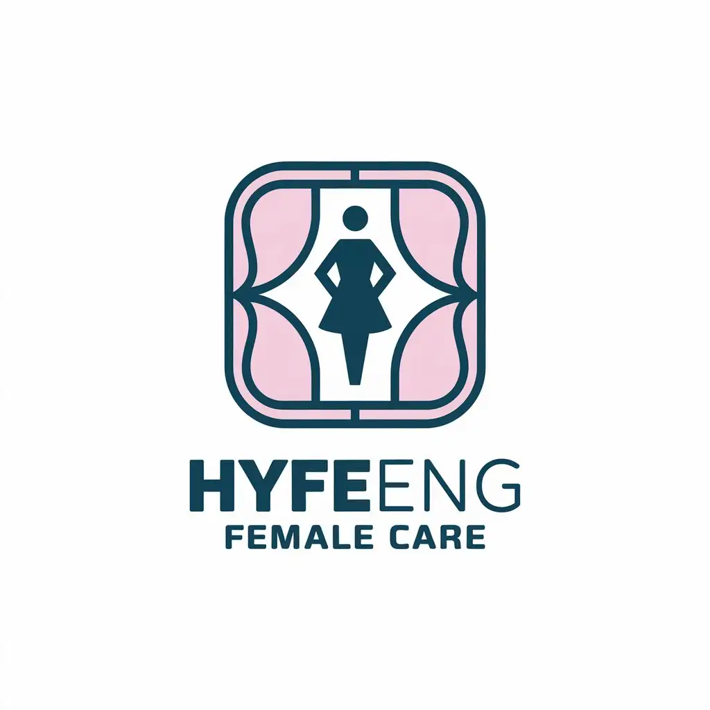 a vector logo design,with the text "Hyfeeng female care", main symbol:sanitary napkin female,Moderate,be used in Retail industry,clear background