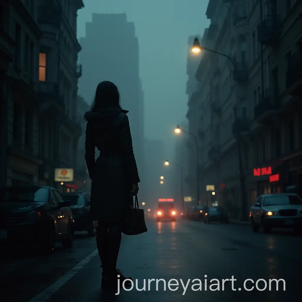 Tragic-City-with-Dull-Lights-and-Girl-in-the-Shadows