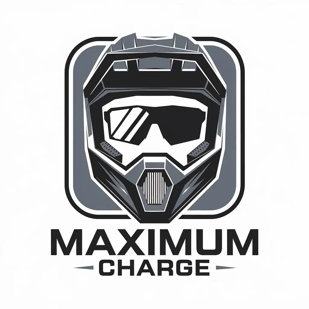 LOGO Design for Maximum Charge Vector Style with Black Sunglasses and Mountain Bike Helmet