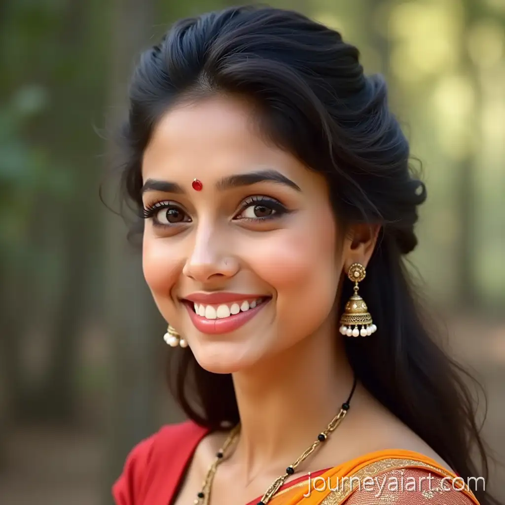 Elegant-Traditional-Look-of-a-Telugu-Serial-Heroine-in-a-Saree