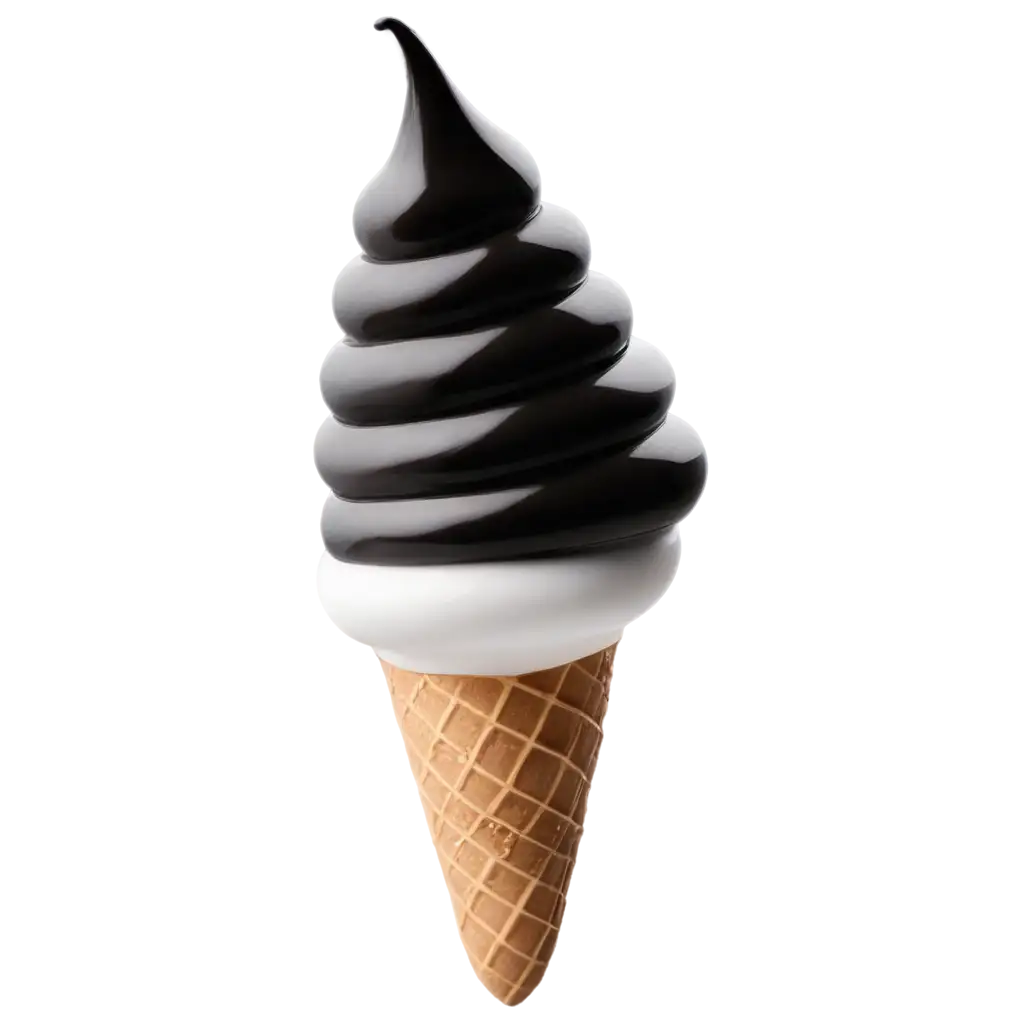 Melting-Ice-Cream-in-Black-and-White-PNG-Art-Enhancing-Visual-Appeal-and-Versatility