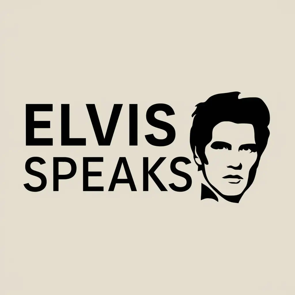 a logo design,with the text "Elvis speaks", main symbol:Elvis,Moderate,clear background