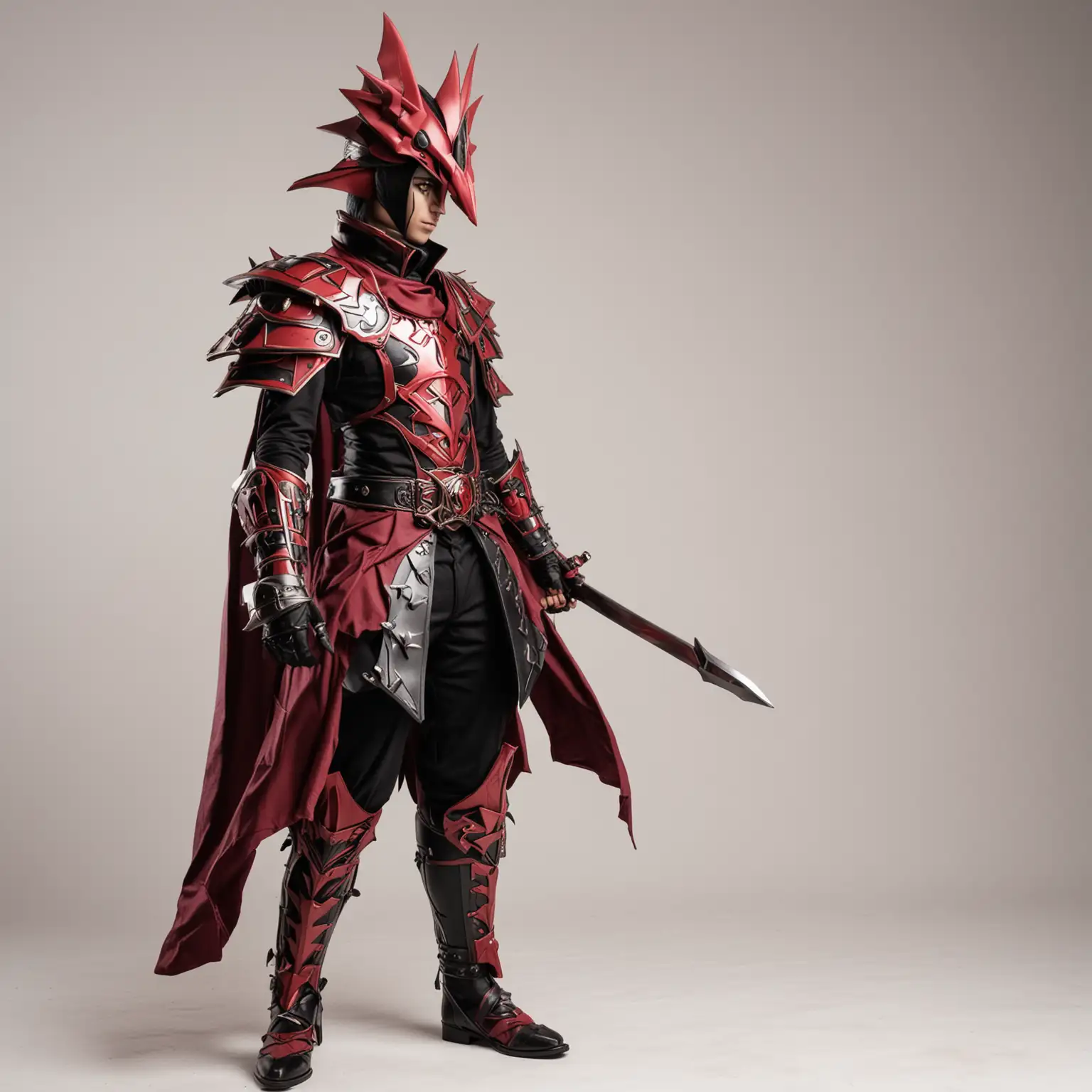 Dark Red YuGiOh Dark Magician Samurai Cosplay Portrait