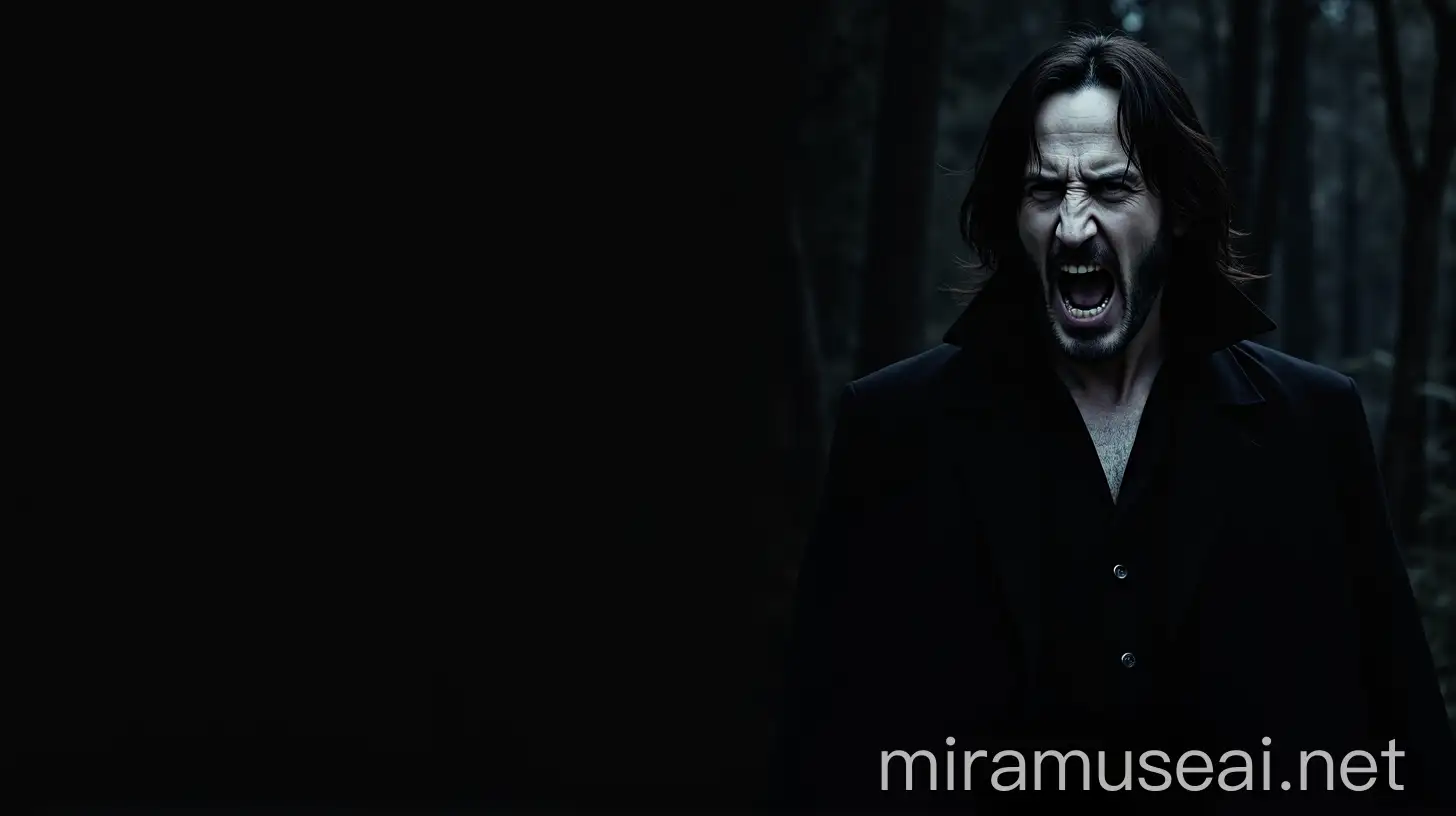 Dracula Movie Poster Featuring Keanu Reeves in a Dark Forest Night Scene