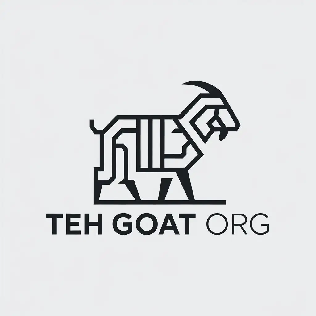 LOGO Design for Teh Goat Org Minimalistic Vector Logo Featuring a Goat Symbol for Technology Industry