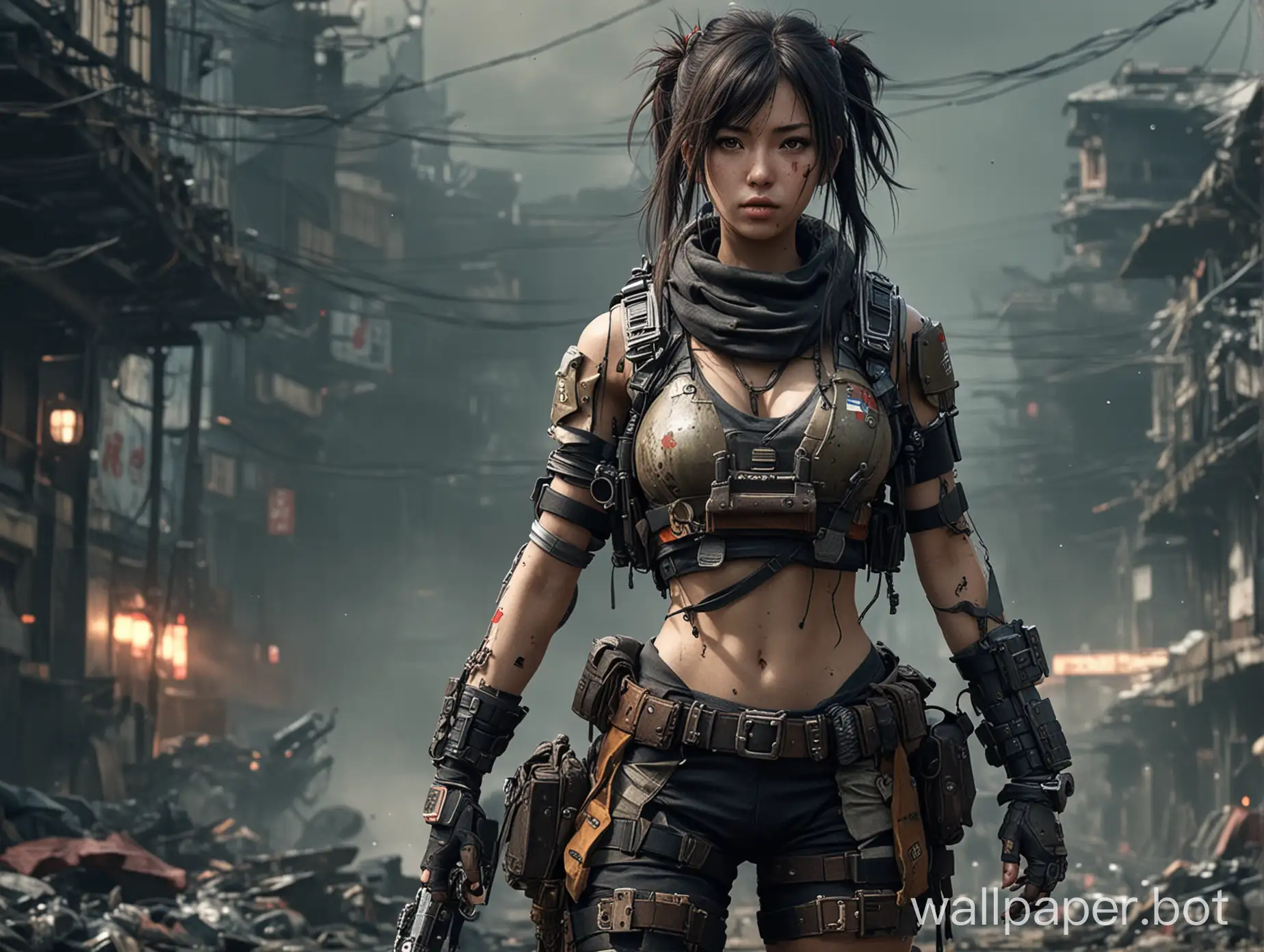 sci-fi japanese girl post apocalyptic combat gear 1920x1080