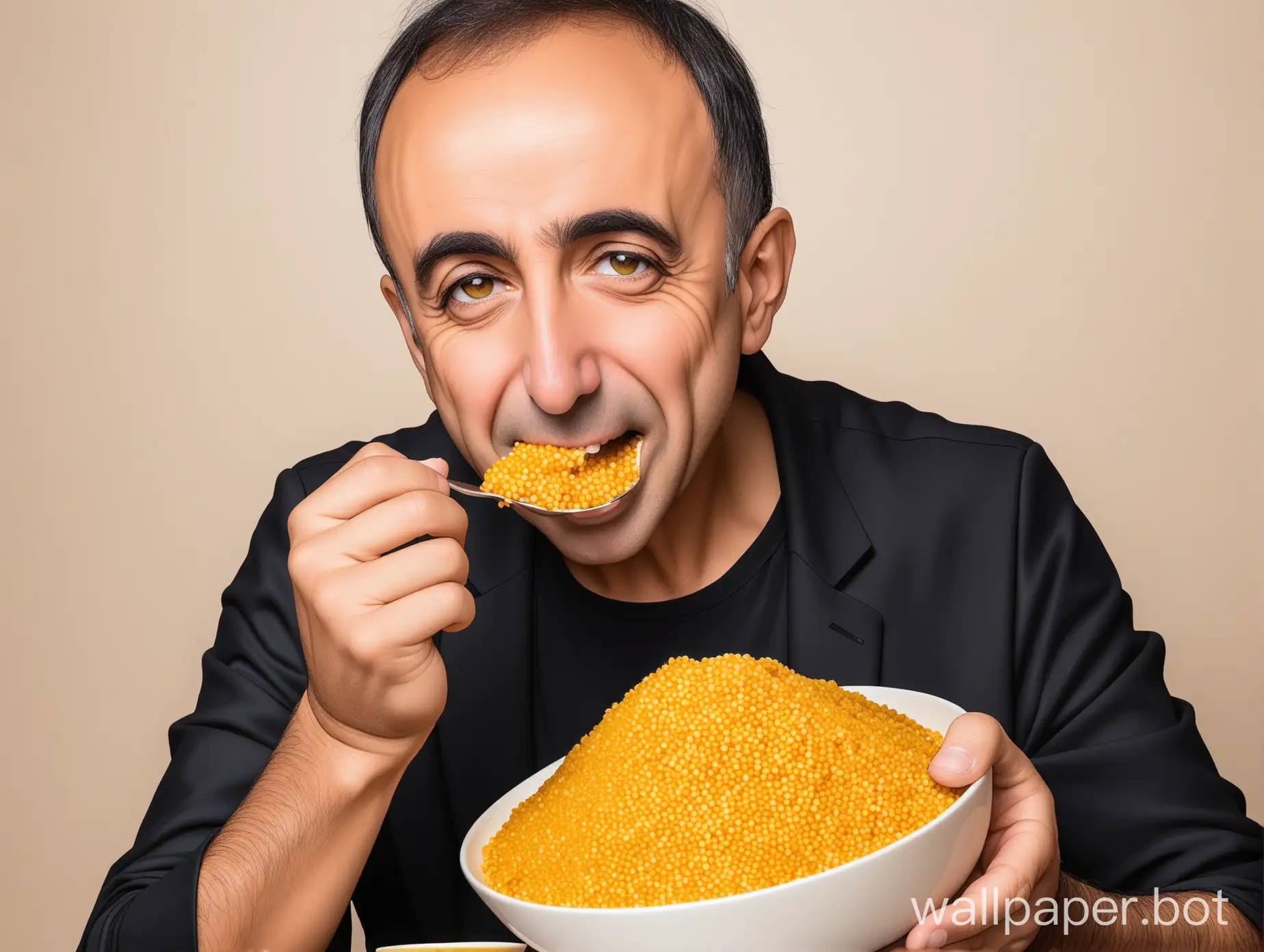 Eric-Zemmour-Enjoying-Traditional-Couscous-Meal