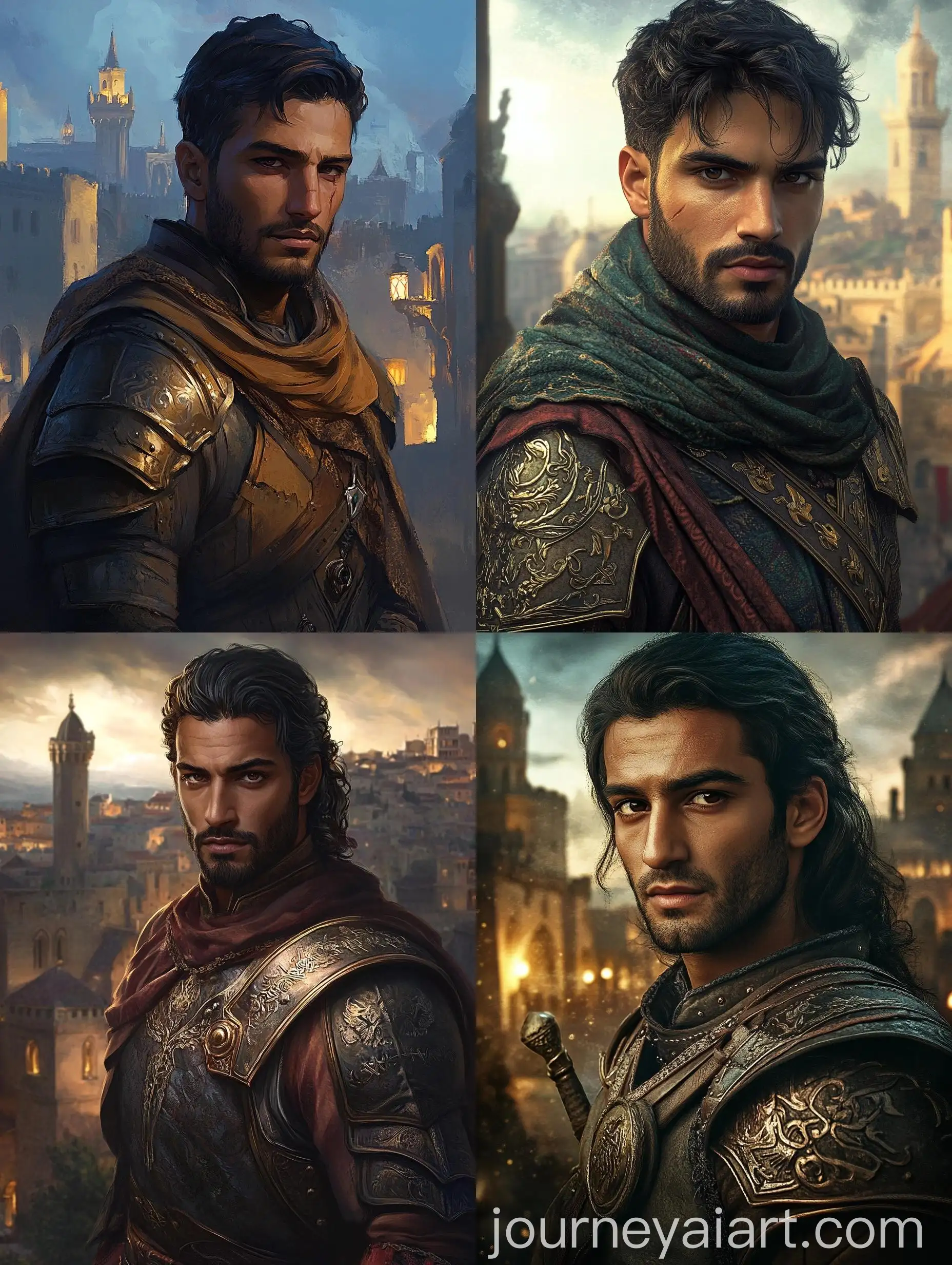 Medieval-Rogue-Warrior-in-Dark-Armor-at-Dusk