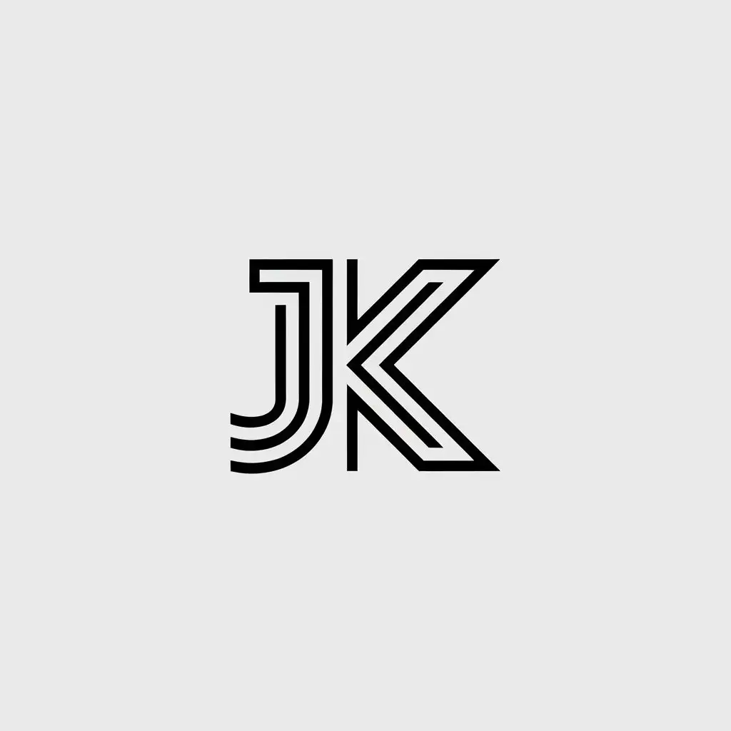 a vector logo design,with the text "JK", main symbol:JK,Minimalistic,clear background